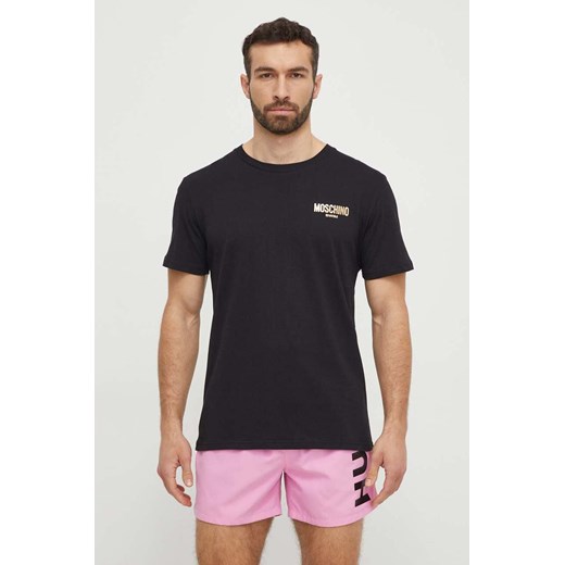 Moschino Underwear t-shirt plażowy bawełniany kolor czarny z nadrukiem 241V3A07159407 ze sklepu ANSWEAR.com w kategorii T-shirty męskie - zdjęcie 170064689