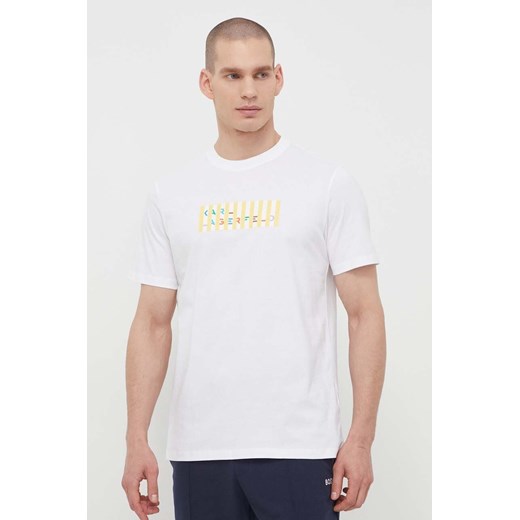 Karl Lagerfeld t-shirt bawełniany męski kolor biały z nadrukiem ze sklepu ANSWEAR.com w kategorii T-shirty męskie - zdjęcie 170064719