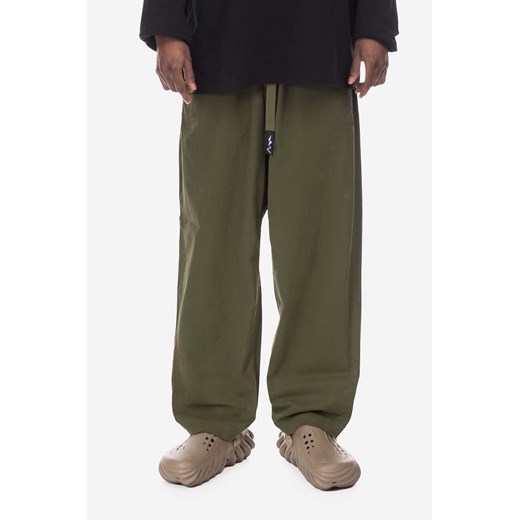 Manastash spodnie Flex Climber Wide Leg męskie kolor zielony proste ze sklepu PRM w kategorii Spodnie męskie - zdjęcie 170064757