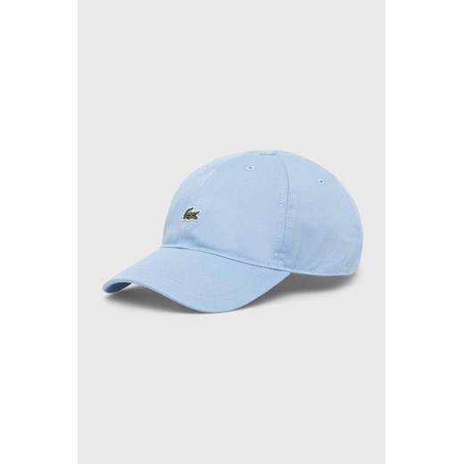 Lacoste czapka z daszkiem bawełniana kolor niebieski z aplikacją ze sklepu PRM w kategorii Czapki z daszkiem damskie - zdjęcie 170064815