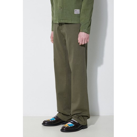 Alpha Industries spodnie Chino męskie kolor zielony w fasonie chinos 146203 ze sklepu PRM w kategorii Spodnie męskie - zdjęcie 170064958