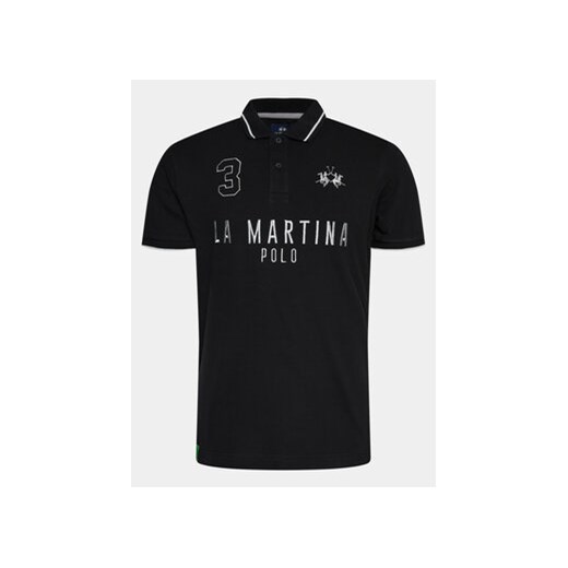 La Martina Polo YMP320 PK001 Czarny Regular Fit ze sklepu MODIVO w kategorii T-shirty męskie - zdjęcie 170072418