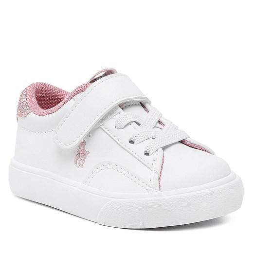 Sneakersy Polo Ralph Lauren Theron V Ps RF104102 White Smooth PU/Lt Pink/Glitter Polo Ralph Lauren 24 eobuwie.pl