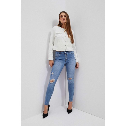 Kurtka jeansowa damska biała ze sklepu 5.10.15 w kategorii Kurtki damskie - zdjęcie 170073196