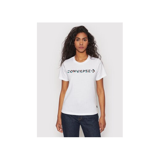Converse T-Shirt 10023946-A02 Biały Standard Fit Converse S MODIVO