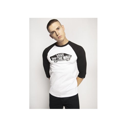 Vans Longsleeve Raglan Athletic VN000XXMYB21 Biały Slim Fit ze sklepu MODIVO w kategorii T-shirty męskie - zdjęcie 170073788