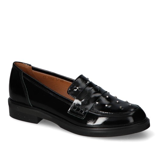 Mokasyny Gamis 7452/A128 Czarne lakier ze sklepu Arturo-obuwie w kategorii Mokasyny damskie - zdjęcie 170074197