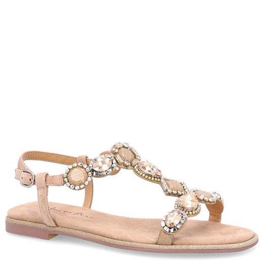 Eleganckie hiszpańskie płaskie sandały - ALMA EN PENA V23375 BEŻOWE ze sklepu Tymoteo.pl - sklep obuwniczy w kategorii Sandały damskie - zdjęcie 170075235