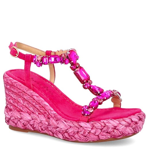 Hiszpańskie sandały na koturnie - ALMA EN PENA V23507 FUKSJA ze sklepu Tymoteo.pl - sklep obuwniczy w kategorii Sandały damskie - zdjęcie 170086815