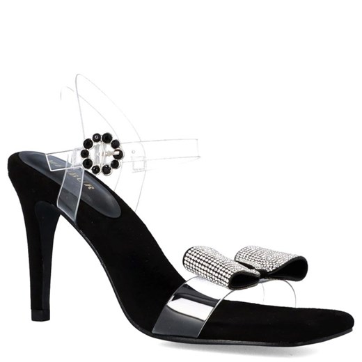 Silikonowe sandały z kokardką - MENBUR 23724 CZARNE ze sklepu Tymoteo.pl - sklep obuwniczy w kategorii Sandały damskie - zdjęcie 170090418