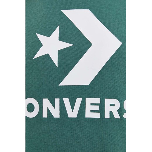 Converse bluza kolor zielony z kapturem z nadrukiem Converse XL ANSWEAR.com