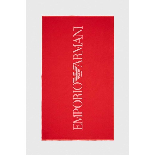 Emporio Armani Underwear ręcznik bawełniany kolor czerwony ze sklepu ANSWEAR.com w kategorii Ręczniki - zdjęcie 170094036