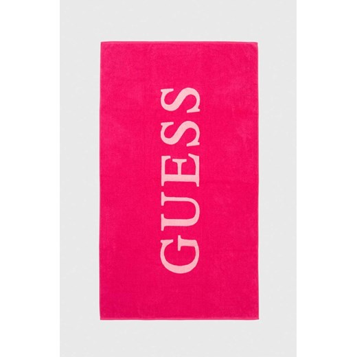 Guess ręcznik bawełniany kolor różowy E4GZ04 SG00P ze sklepu ANSWEAR.com w kategorii Ręczniki - zdjęcie 170094045
