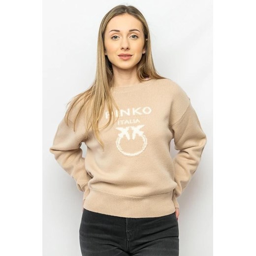 sweter damski  pinko 100414 y7z4 d23 beżowy ze sklepu Royal Shop w kategorii Swetry damskie - zdjęcie 170094167