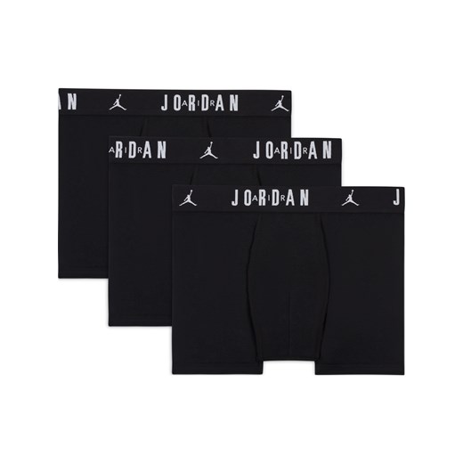 Bokserki dla dużych dzieci Jordan Dri-FIT Flight Essentials (3 pary) - Czerń ze sklepu Nike poland w kategorii Majtki dziecięce - zdjęcie 170103717