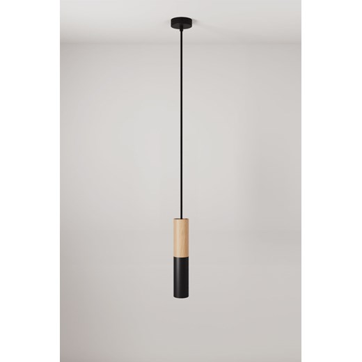 H & M - Drewniane I Metalowe Zawieszenie Z Reflektorkiem - Czarny ze sklepu H&M w kategorii Lampy wiszące - zdjęcie 170103737