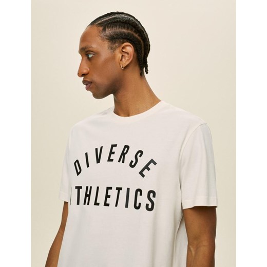 T-shirt męski biały Diverse z krótkim rękawem 
