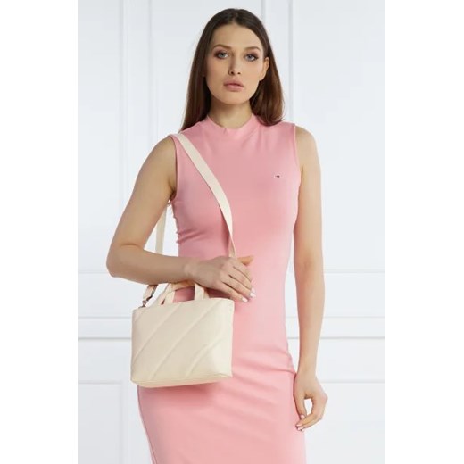 Shopper bag Calvin Klein ze skóry ekologicznej matowa mieszcząca a7 