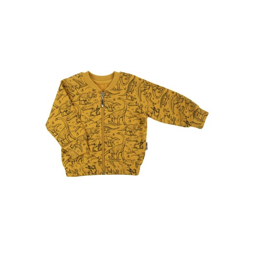 Niemowlęca bluza dresowa musztardowa rozpinana w dinozaury ze sklepu 5.10.15 w kategorii Bluzy i swetry - zdjęcie 170111478