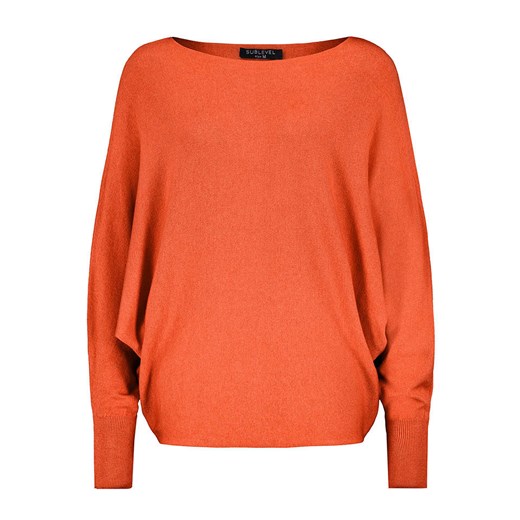 Sweter damski SUBLEVEL pomarańczowa z okrągłym dekoltem 