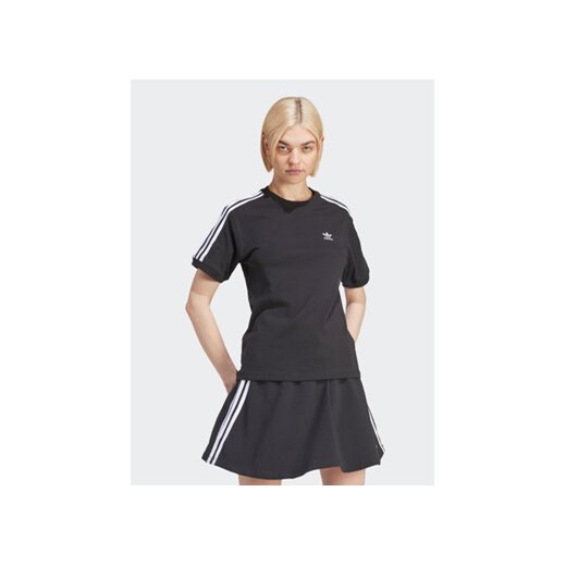 Bluzka damska czarna Adidas sportowa z okrągłym dekoltem 