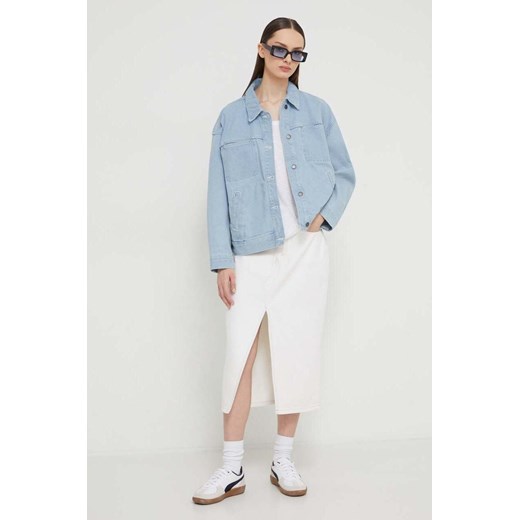 Dickies kurtka jeansowa HERNDON JACKET W damska kolor niebieski przejściowa oversize DK0A4YQT ze sklepu ANSWEAR.com w kategorii Kurtki damskie - zdjęcie 170116588