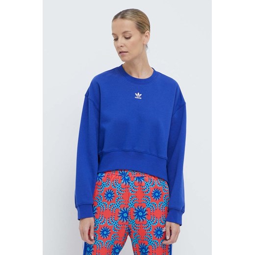 adidas Originals bluza damska kolor niebieski z aplikacją ze sklepu PRM w kategorii Bluzy damskie - zdjęcie 170121479
