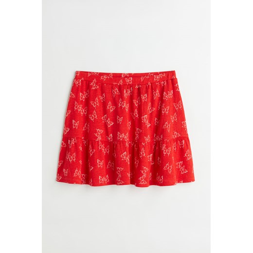 H & M - Sukienka z krepy z falbaną - Czerwony ze sklepu H&M w kategorii Spódnice - zdjęcie 170122969