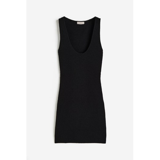 H & M - Dzianinowa sukienka bez rękawów - Czarny ze sklepu H&M w kategorii Sukienki - zdjęcie 170123078