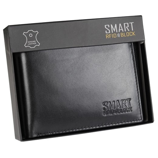 Mały skórzany portfel antykradzieżowy na karty zbliżeniowe (czarny) Koruma Uniwersalny Koruma ID Protection