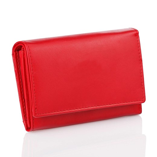 Mały skórzany damski  portfel z ochroną RFID (Czerwony) Koruma Uniwersalny Koruma ID Protection