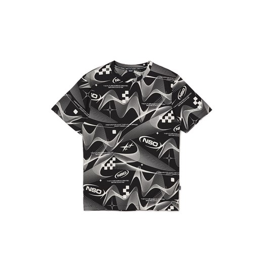 Cropp - Czarny T-shirt z nadrukami all over - czarny ze sklepu Cropp w kategorii T-shirty męskie - zdjęcie 170127439