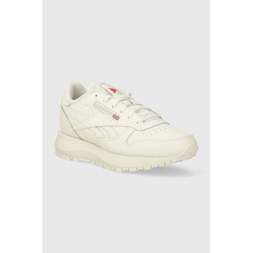 Reebok Classic sneakersy skórzane CLASSIC LEATHER kolor beżowy 100074459 ze sklepu ANSWEAR.com w kategorii Buty sportowe damskie - zdjęcie 170128828