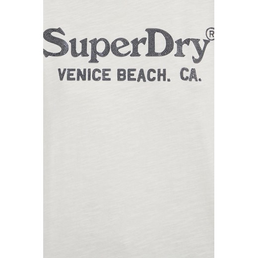 Superdry t-shirt bawełniany damski kolor beżowy Superdry XS ANSWEAR.com