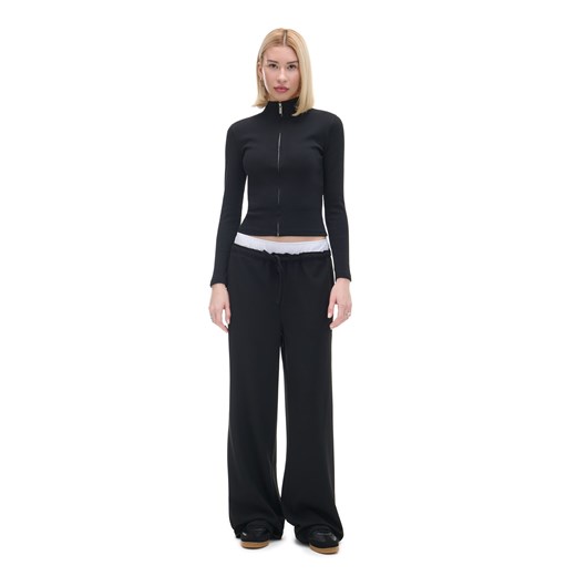 Cropp - Czarne spodnie straight - czarny ze sklepu Cropp w kategorii Spodnie damskie - zdjęcie 170129645
