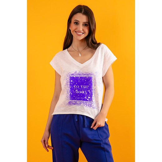 fobya Koszulka w kolorze biało-fioletowym Fobya L/XL promocyjna cena Limango Polska