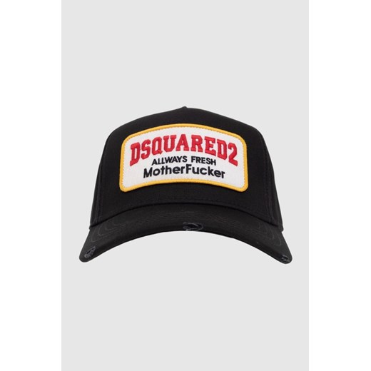 DSQUARED2 Czarna czapka z logo motherfucker ze sklepu outfit.pl w kategorii Czapki z daszkiem męskie - zdjęcie 170134877