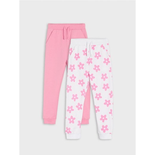 Sinsay - Spodnie dresowe jogger 2 pack - różowy ze sklepu Sinsay w kategorii Spodnie dziewczęce - zdjęcie 170136035