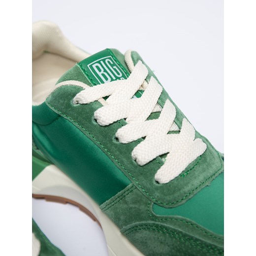 Sneakersy damskie z zamszowymi wstawkami zielone NN274960 301 40 Big Star