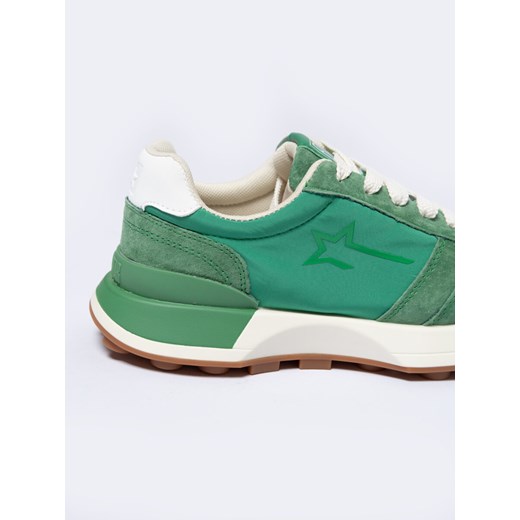 Sneakersy damskie z zamszowymi wstawkami zielone NN274960 301 39 Big Star