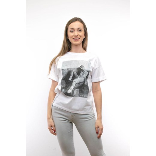 t-shirt damski pepe jeans pl505742 biały ze sklepu Royal Shop w kategorii Bluzki damskie - zdjęcie 170143366