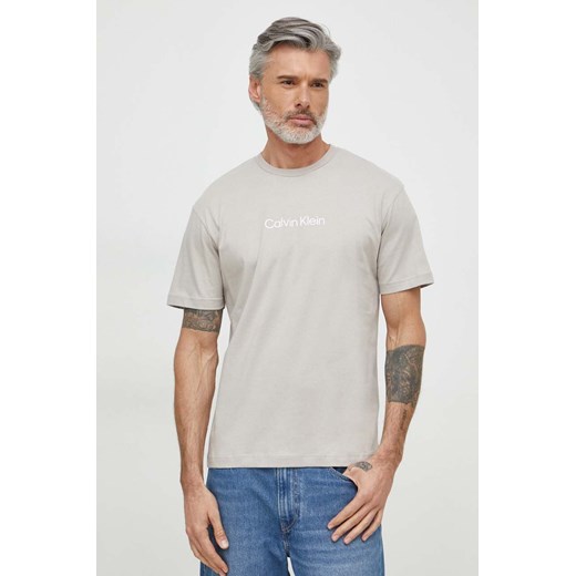 Calvin Klein t-shirt bawełniany męski kolor szary wzorzysty ze sklepu ANSWEAR.com w kategorii T-shirty męskie - zdjęcie 170143506