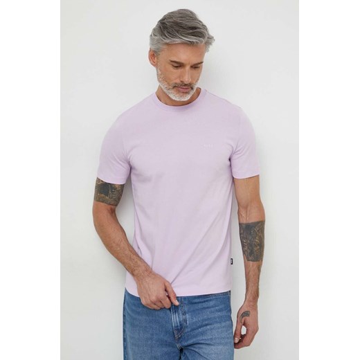 BOSS t-shirt bawełniany kolor fioletowy M ANSWEAR.com