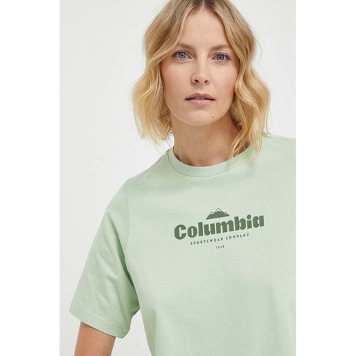 Columbia t-shirt bawełniany North Cascades kolor zielony 1992085 ze sklepu ANSWEAR.com w kategorii Bluzki damskie - zdjęcie 170143625