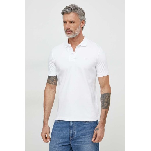Calvin Klein polo bawełniane kolor biały gładki ze sklepu ANSWEAR.com w kategorii T-shirty męskie - zdjęcie 170143905