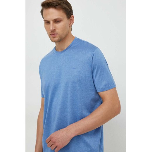 Paul&amp;Shark t-shirt bawełniany męski kolor niebieski gładki 24411006 ze sklepu ANSWEAR.com w kategorii T-shirty męskie - zdjęcie 170144028