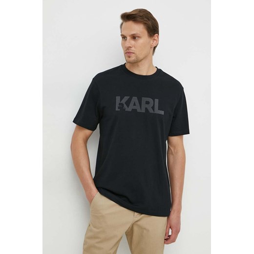Karl Lagerfeld t-shirt bawełniany męski kolor czarny z nadrukiem Karl Lagerfeld S ANSWEAR.com