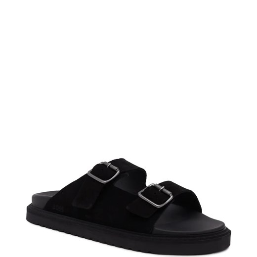 BOSS BLACK Skórzane klapki Cliff Sand 44 Gomez Fashion Store