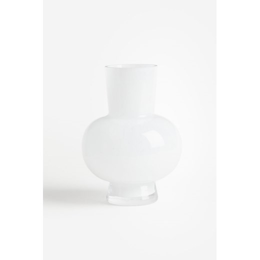 H & M - Wazon z błyszczącego szkła - Biały ze sklepu H&M w kategorii Wazony - zdjęcie 170148007