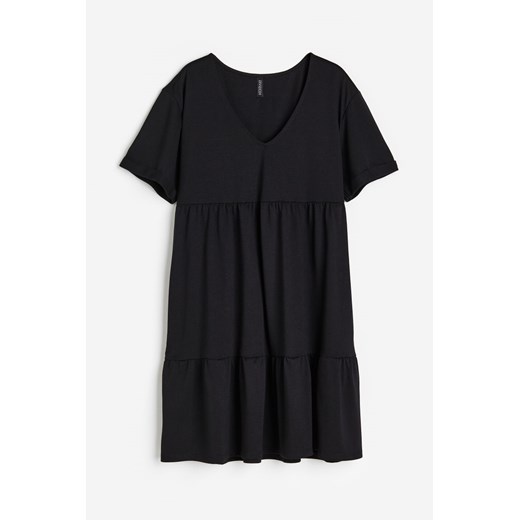H & M - Falbaniasta sukienka dżersejowa - Czarny ze sklepu H&M w kategorii Sukienki - zdjęcie 170148026